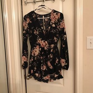 Navy Floral Romper
